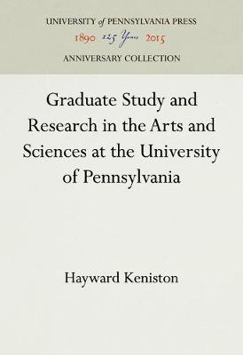 Cover of Graduate Study and Research in the Arts and Sciences at the University of Pennsylvania