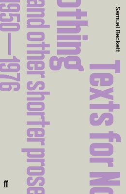 Book cover for Texts for Nothing and Other Shorter Prose, 1950-1976