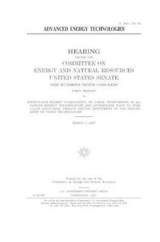 Cover of Advanced energy technologies