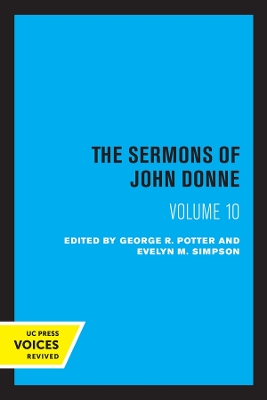 Book cover for The Sermons of John Donne, Volume X