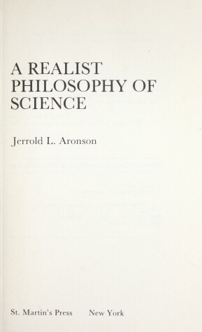 Book cover for A Realist Philosophy of Science