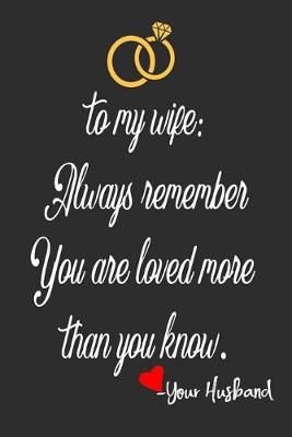 Book cover for TO MY WIFE Always Remember You Are Loved More Than You Know