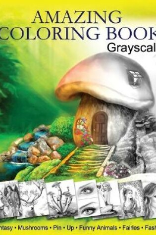 Cover of Amazing Coloring Book. Grayscale