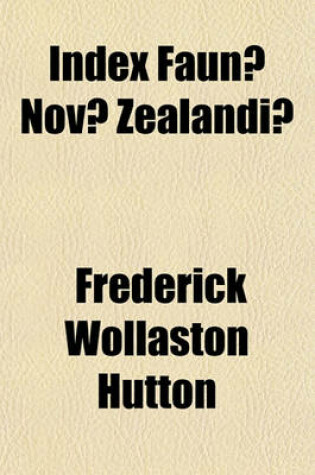 Cover of Index Faunae Novae Zealandiae