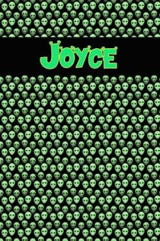 Cover of 120 Page Handwriting Practice Book with Green Alien Cover Joyce