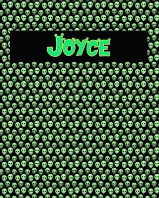 Book cover for 120 Page Handwriting Practice Book with Green Alien Cover Joyce