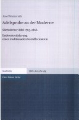 Cover of Adelsprobe an Der Moderne