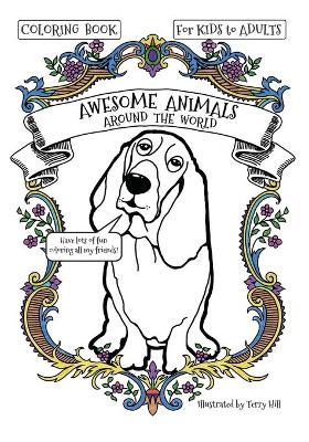 Book cover for Awesome Animals Around the World Coloring Book