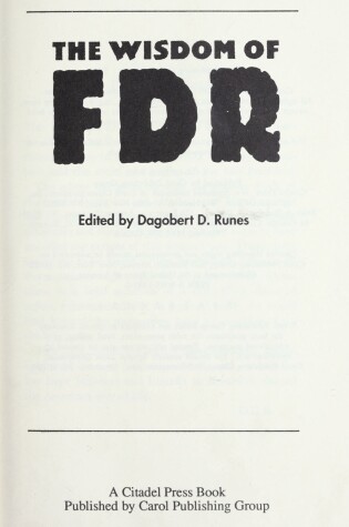 Cover of The Wisdom of Fdr