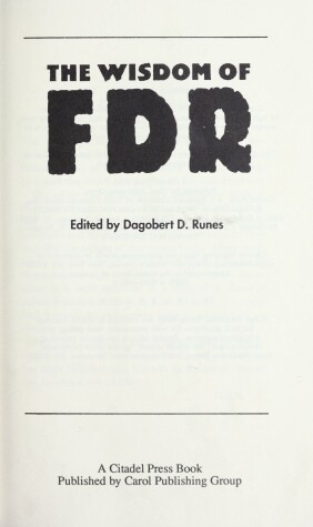 Book cover for The Wisdom of Fdr