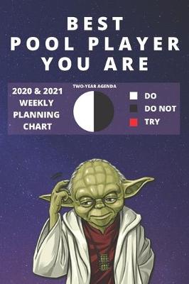 Cover of 2020 & 2021 Two-Year Weekly Planner For Best Pool Player Gift Funny Yoda Quote Appointment Book Two Year Daily Agenda Notebook For Billiard Playing Fans