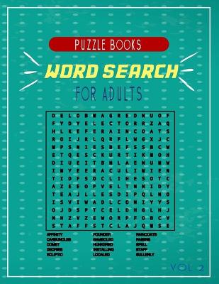 Book cover for word search puzzle books for adults vol 2