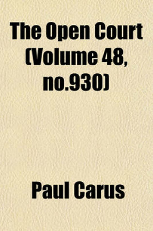 Cover of The Open Court (Volume 48, No.930)