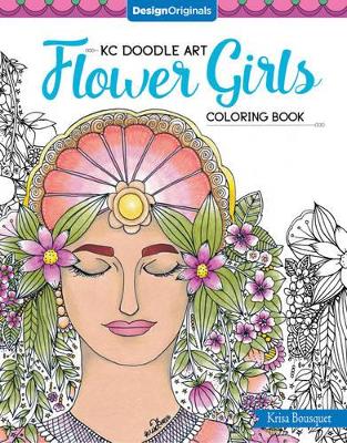 Book cover for KC Doodle Art Flower Girls Coloring Book