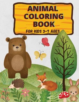 Book cover for Animal Coloring Book For kids 3-7 ages