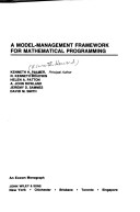 Cover of A Model-management Framework for Mathematical Programming