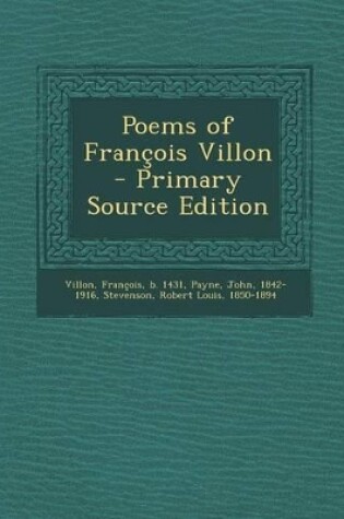 Cover of Poems of Francois Villon - Primary Source Edition
