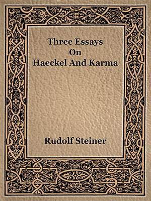 Book cover for Three Essays on Haeckel and Karma
