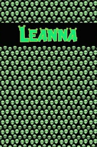 Cover of 120 Page Handwriting Practice Book with Green Alien Cover Leanna