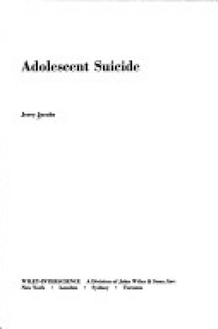 Cover of Adolescent Suicide