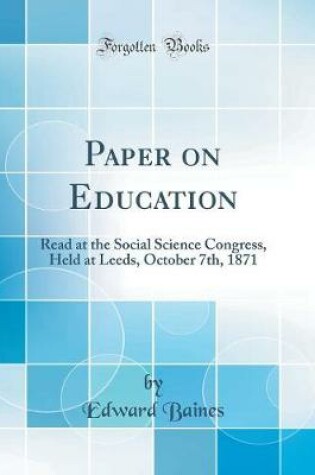 Cover of Paper on Education