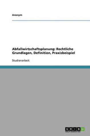 Cover of Abfallwirtschaftsplanung