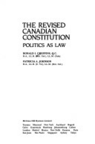 Cover of Revised Canadian Constitution