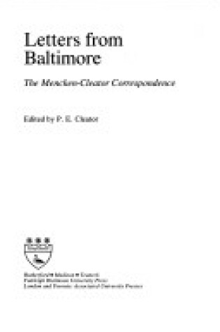 Cover of Letters from Baltimore