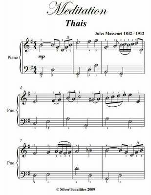 Book cover for Meditation Thais Easiest Piano Sheet Music PDF