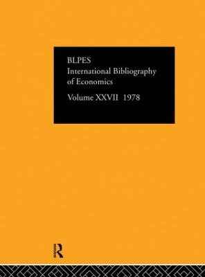 Cover of IBSS: Economics: 1978 Volume 27