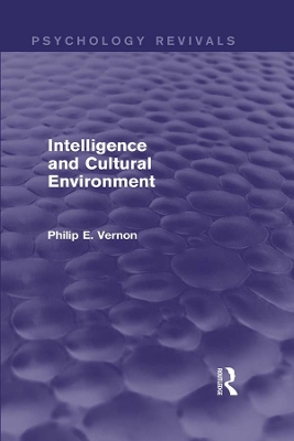 Cover of Intelligence and Cultural Environment