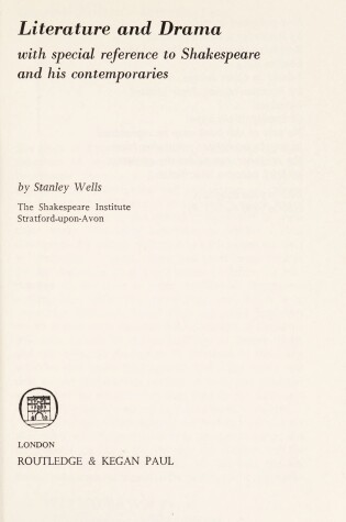 Cover of Literature and Drama