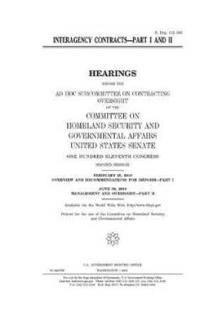 Cover of Interagency contracts, part I and II