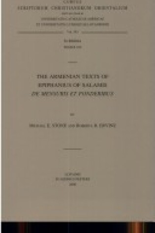 Cover of The Armenian Texts of Epiphanius of Salamis