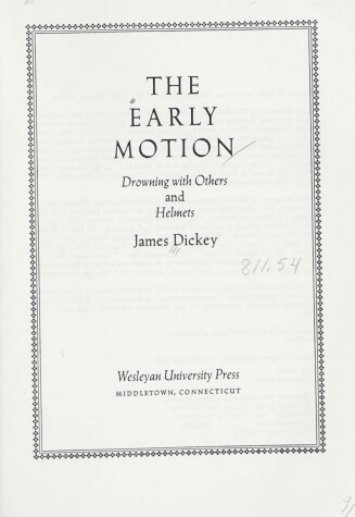 Book cover for The Early Motion