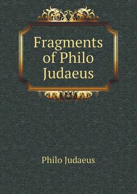 Book cover for Fragments of Philo Judaeus