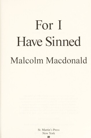 Cover of For I Have Sinned