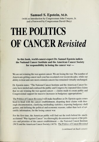 Book cover for The Politics of Cancer Revisited