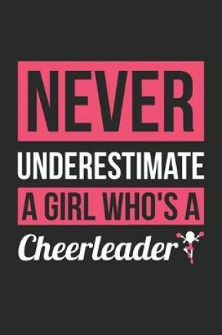 Cover of Never Underestimate A Girl Who's A Cheerleader - Cheerleading Training Journal - Cheerleading Notebook - Gift for Cheerleader