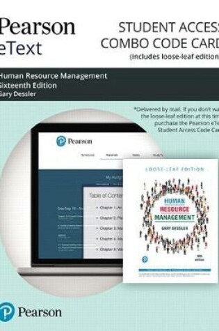 Cover of Pearson Etext for Human Resource Management -- Combo Access Card