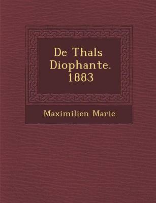 Book cover for de Thal S Diophante. 1883