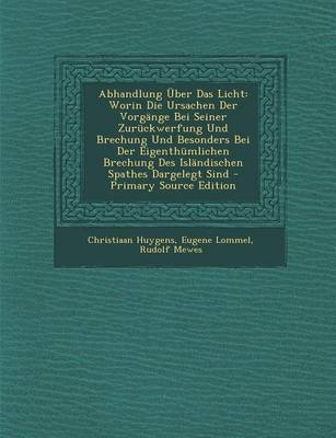 Book cover for Abhandlung Uber Das Licht