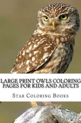 Cover of Large Print Owls Coloring Pages for Kids and Adults