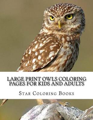 Book cover for Large Print Owls Coloring Pages for Kids and Adults