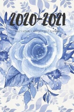 Cover of Daily Planner 2020-2021 Watercolor Blue Flower 15 Months Gratitude Hourly Appointment Calendar