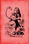 Book cover for Alice in Wonderland Journal - Alice and The Flamingo (Red)