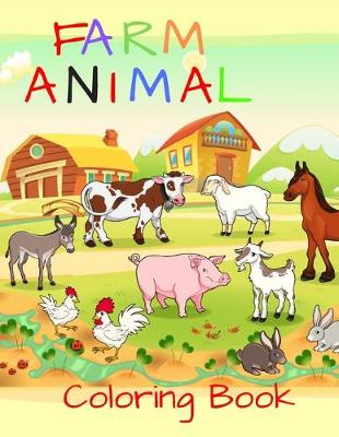 Book cover for Farm Animal Coloring Book