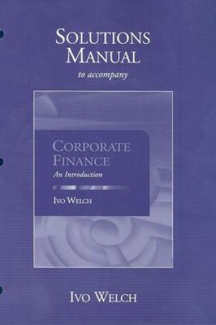 Cover of Solutions Manual for Corporate Finance