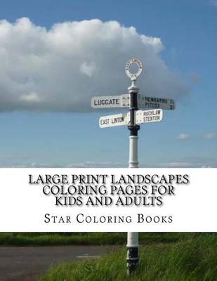 Book cover for Large Print Landscapes Coloring Pages for Kids and Adults