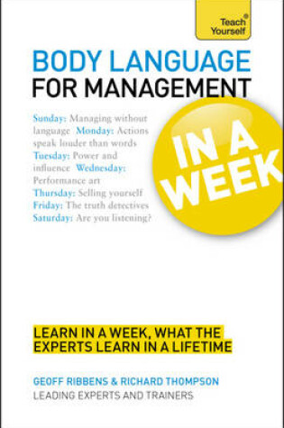Cover of Body Language for Management in a Week: Teach Yourself